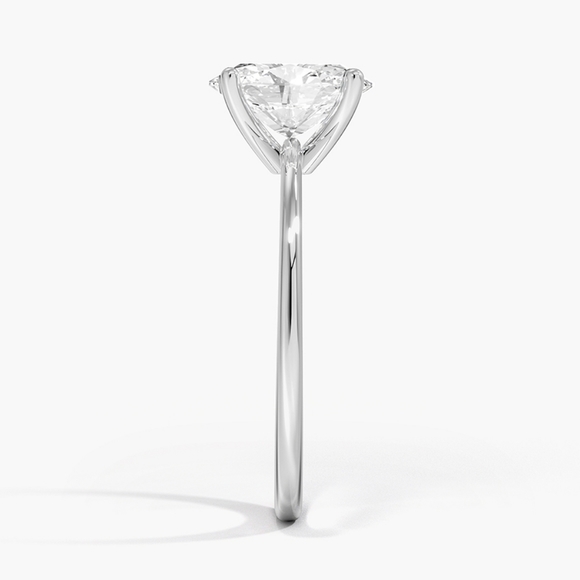 IGI 1.20CT Oval Cut Lab Created Diamond Ultra Thin Engagement Ring 14k WhiteGold - Picture 3 of 6